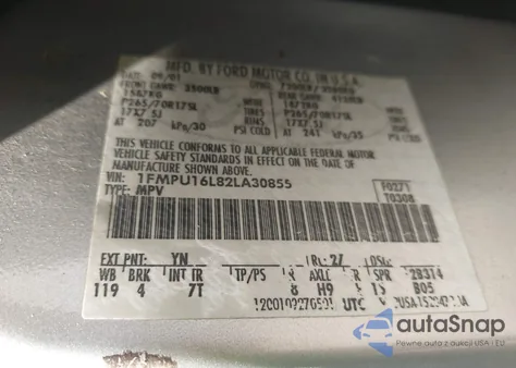 2002 Ford Expedition Xlt from USA, damaged, VIN 1FMPU16L82LA30855